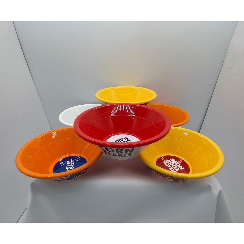 Kellogg's Cereal Bowl Set 6 Melamine Tony the Tiger Toucan Sam Snap Crackle Pop